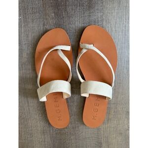 M.Gemi Beige Suede Leather Strappy Slide Sandals Made in Italy Womens Size 11/42